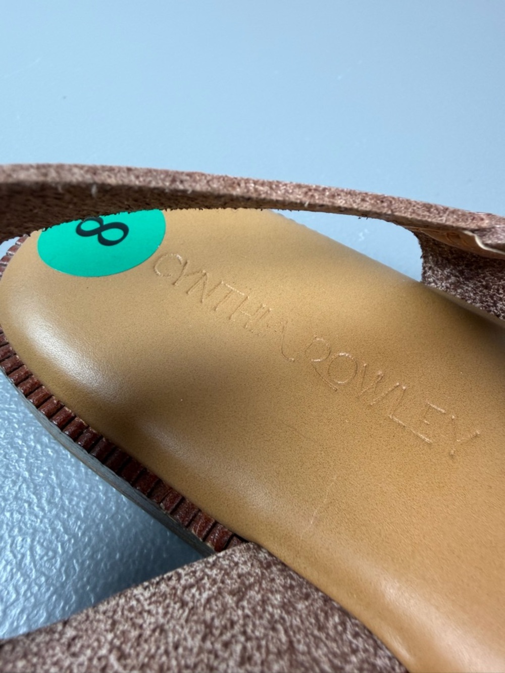 Cynthia Rowley Cognac Brown Leather Slingback Sandals - Picture 7 of 13